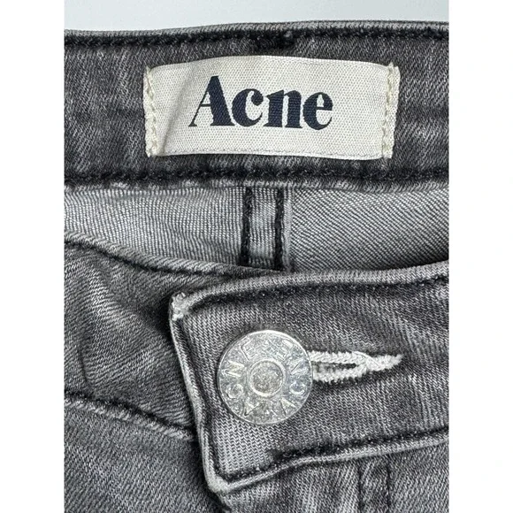 Acne Studios Kex Nightster Jeans Womens 29 x 34‎ Gray Denim Slim Y2K Minimalist - Picture 5 of 16